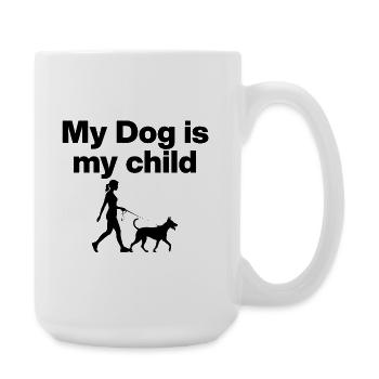 MY DOG IS MY CHILD! DOG LOVE DOG PARENTS BLACK - Large Mug 440 ml - white - Right