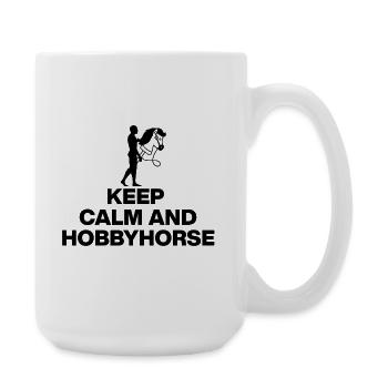 RESTEZ CALME ET SOYEZ UN CHEVAL DE BATAILLE ! HOBBYHORSING - Grande tasse 440 ml - blanc - Droite