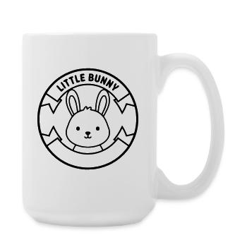 Little Bunny Hase Logo Abzeichen Süß - Große Tasse 440 ml - Weiß - Rechts