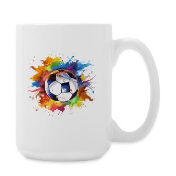 Fußball Ball Aquarell - Große Tasse 440 ml - Weiß - Rechts