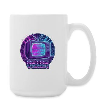 Retro Vision Neon TV - Large Mug 440 ml - white - Right