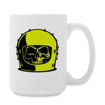 Skull Helm Popart - Große Tasse 440 ml - Weiß - Rechts