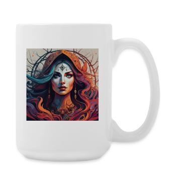 Magie du Troisième Œil. Portrait Mystique Ardent - Grande tasse 440 ml - blanc - Droite