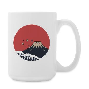 Mount Fuji Red Smile - Large Mug 440 ml - white - Right
