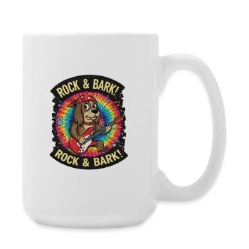 Rock & Bark Tie-Dye Guitar Dog - Large Mug 440 ml - white - Right