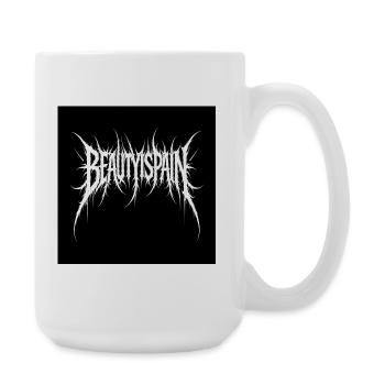 BeautyPain Jagged Black Metal Logo - Large Mug 440 ml - white - Right