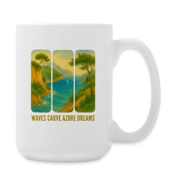 Meereslandschaft - Große Tasse 440 ml - Weiß - Rechts