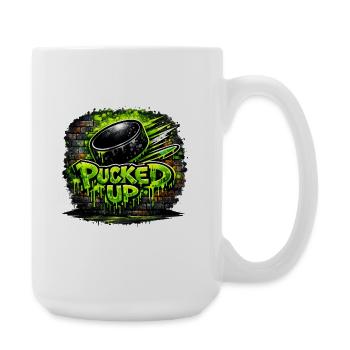Pucked Up Graffiti Neon - Large Mug 440 ml - white - Right