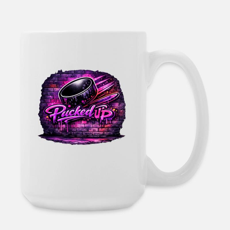 Picked Up Neon Graffiti - Large Mug 440 ml - white