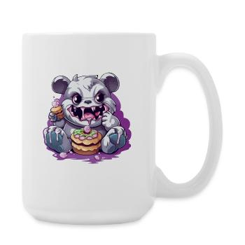 Süßer Panda-Monster mit Süßigkeiten - Große Tasse 440 ml - Weiß - Rechts