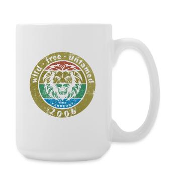 20. Geburtstag Sauvage, libre et indompté depuis 02/2006 - Grande tasse 440 ml - blanc - Droite