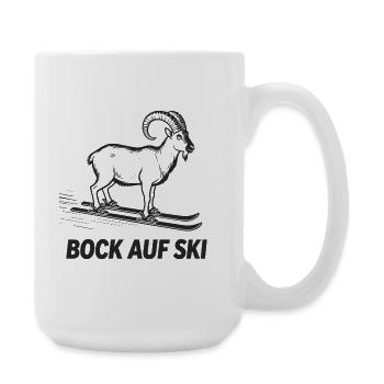 Funny ibex for skiers - Large Mug 440 ml - white - Right