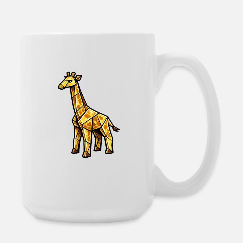 Golden Geometry Giraffe - Large Mug 440 ml - white