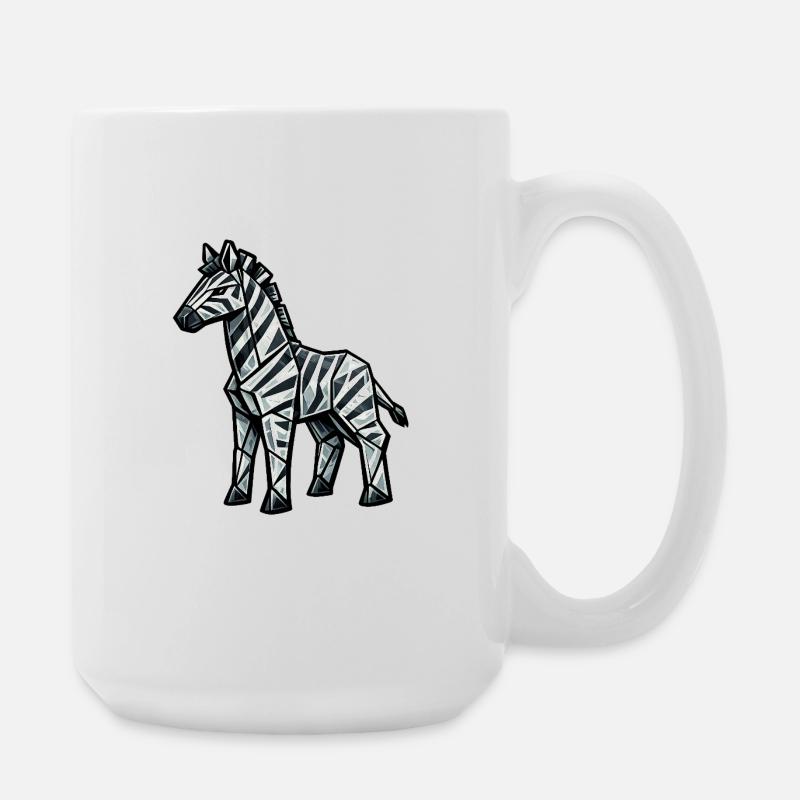 Geometric Zebra Silhouette - Large Mug 440 ml - white
