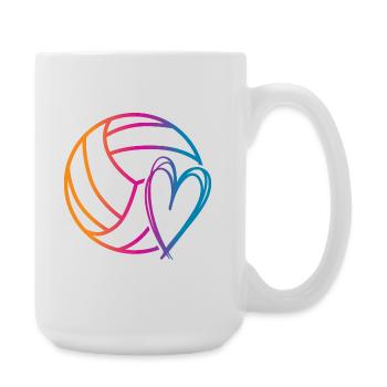 Ballon de volley-ball - Grande tasse 440 ml - blanc - Droite