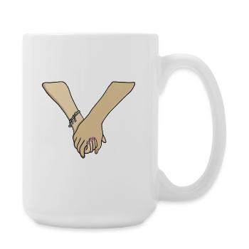 Couple romantique se tenant la main Valentine - Grande tasse 440 ml - blanc - Droite