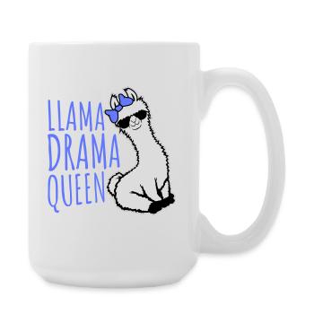 Lama Drama Queen Lunettes de soleil cool assises drôle - Grande tasse 440 ml - blanc - Droite