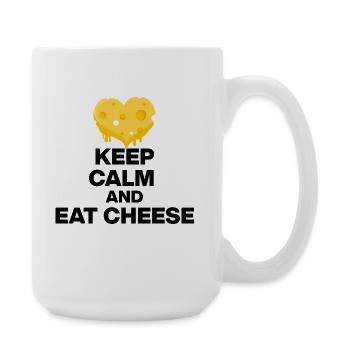 KEEP CALM AND EAT CHEESE, CHEESE JUNKIE GIFT 🧀 - Large Mug 440 ml - white - Right