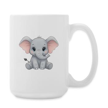 Dessin animé câlin bébé éléphant - Grande tasse 440 ml - blanc - Droite
