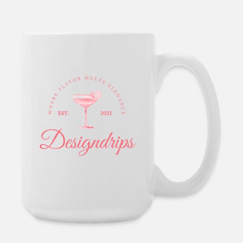 Imprimé rose – Saveur rencontre élégance - Grande tasse 440 ml - blanc