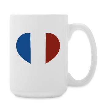 French Flag Heart - Large Mug 440 ml - white - Right