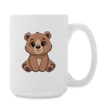 Cuddly Bear Cartoon - Cute Brown - Large Mug 440 ml - white - Right