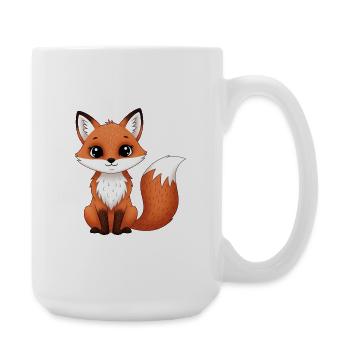 Un renard mignon dans un style dessin animé - Grande tasse 440 ml - blanc - Droite