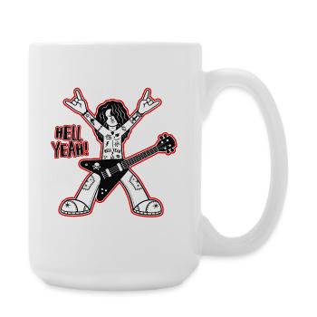 Hell Yeah Cartoon Rock Guitarist - Grande tasse 440 ml - blanc - Droite