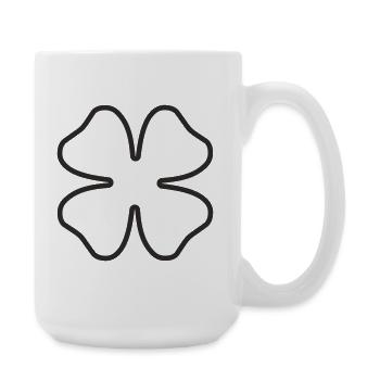 Shamrock Lucky Charm – Minimalist Design - Large Mug 440 ml - white - Right