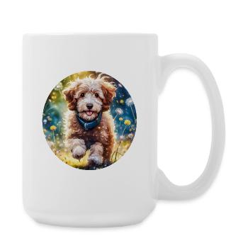 Aussiedoodle in the sunshine - Large Mug 440 ml - white - Right