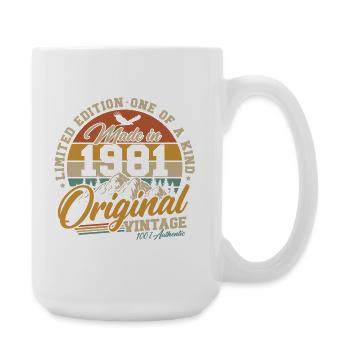 Original 1981 Vintage Vintage Birthday Gift - Large Mug 440 ml - white - Right