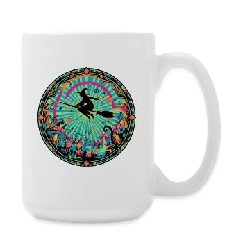 Motif psychédélique du vol des sorcières de la Forêt Sauvage - Grande tasse 440 ml - blanc - Droite