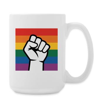Antifa Fist - Antifascist Merch - Large Mug 440 ml - white - Right