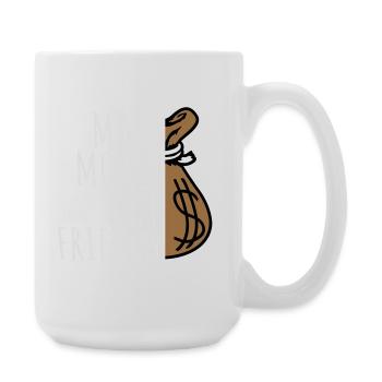 Make Money Not Friends Hustle Quote Saying Logo - Large Mug 440 ml - white - Right