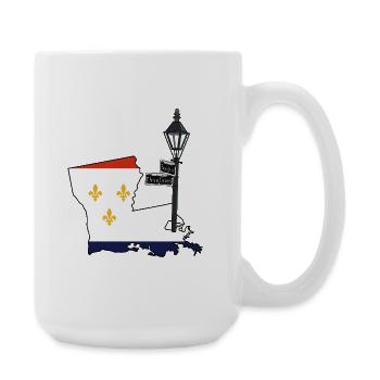 New Orleans Coole Karte USA Mardi Gras - Große Tasse 440 ml - Weiß - Rechts