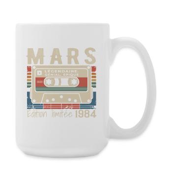 Birthday 1984 March 1984 born in March 1984 - Large Mug 440 ml - white - Right
