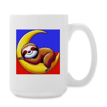 Sloth sleeps on the Moon - Large Mug 440 ml - white - Right