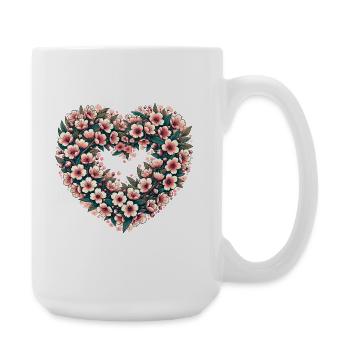 Blossom Heart Floral Crest - Large Mug 440 ml - white - Right