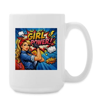 Girl Power Comic Heroine - Large Mug 440 ml - white - Right