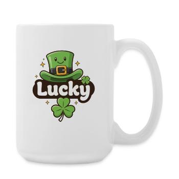 Lucky Leprechaun-Hut-Cartoon - Große Tasse 440 ml - Weiß - Rechts