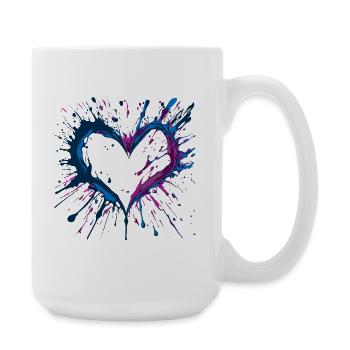 Key West inspired Heart dark - Large Mug 440 ml - white - Right