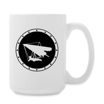 Minimalistisches Ring-Delta-Flügelabzeichen - Große Tasse 440 ml - Weiß - Rechts