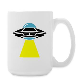 Vaisseau spatial extraterrestre OVNI Light - Grande tasse 440 ml - blanc - Droite