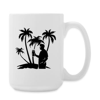 Holiday Palm Trees Tour Silhouette - Large Mug 440 ml - white - Right