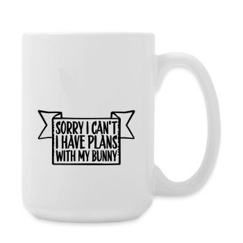 Sorry I Can't I Have Plans With My Bunny Hase Logo - Große Tasse 440 ml - Weiß - Rechts