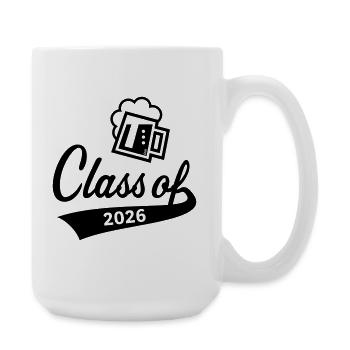 Class Of 2026 (Abschlussklasse / Bier / Black) - Große Tasse 440 ml - Weiß - Rechts