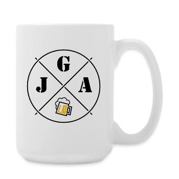 JGA Bier (Junggesellenabschied Kreis Symbol POS2C) - Große Tasse 440 ml - Weiß - Rechts