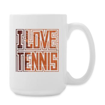 J’ADORE LE TENNIS, t-shirt cadeau Idée, sweat à capuche, chaussettes - Grande tasse 440 ml - blanc - Droite