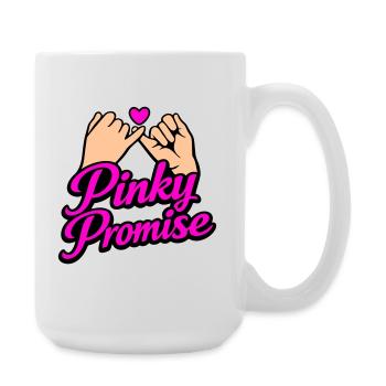 Pinky Promise Herz Versprechen Ehrenwort Shirt - Große Tasse 440 ml - Weiß - Rechts