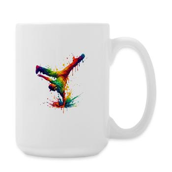 Hand Splashed Rainbow Dance - Large Mug 440 ml - white - Right